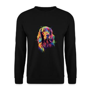 Aquarelle Coloré Setter Irlandais - Sweat-shirt Unisexe - noir - Devant - Alina (178cm) & Michal (187cm)