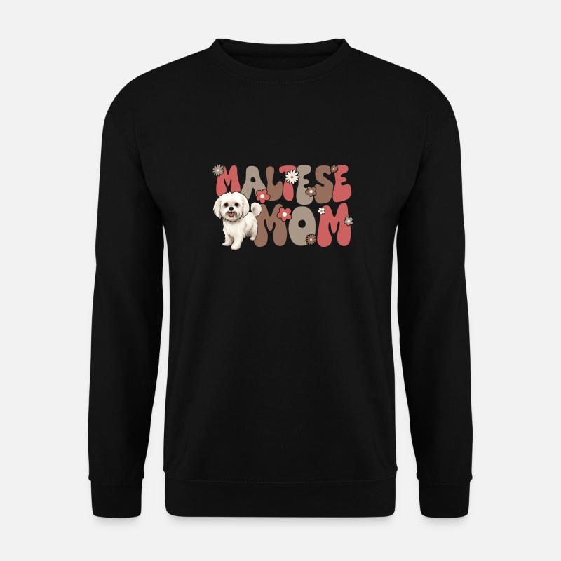 Maltese Groovy Maltese mom - Unisex Sweatshirt - black