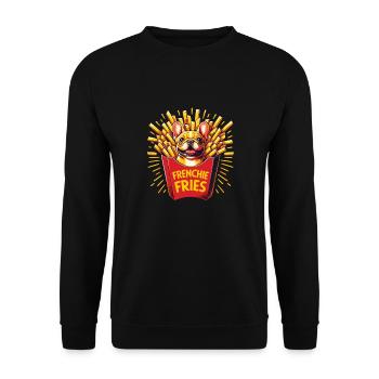 Frenchie Fries - Frites de bouledogue français mignonnes - Sweat-shirt Unisexe - noir - Devant - Alina (178cm) & Michal (187cm)