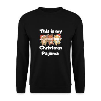 Hamster Christmas Pajamas - Unisex Sweatshirt - black - Front - Alina (178cm) & Michal (187cm)