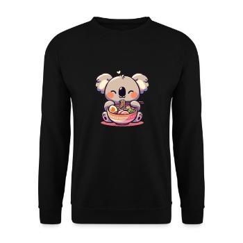 süße Koala isst Ramen Nudeln Koalas Ramen - Unisex Pullover - Schwarz - Vorne - Alina (178cm) & Michal (187cm)