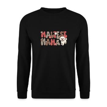 Malteser Groovy Maltese mama - Unisex Pullover - Schwarz - Vorne - Alina (178cm) & Michal (187cm)