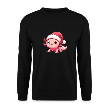 Axolotl Noël Axolotls mignons Joyeux Noël - Sweat-shirt Unisexe - noir - Devant - Alina (178cm) & Michal (187cm)