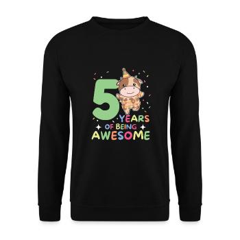 Vache pour les enfants de 5 ans - Sweat-shirt Unisexe - noir - Devant - Alina (178cm) & Michal (187cm)