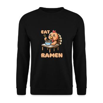 Thanksgiving Turquie Végétarien Végétalien Manger Ramen - Sweat-shirt Unisexe - noir - Devant - Alina (178cm) & Michal (187cm)