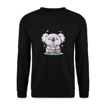 Kawaii Koalas Bubble Tea Boba Koala - Unisex Pullover - Schwarz - Vorne - Alina (178cm) & Michal (187cm)