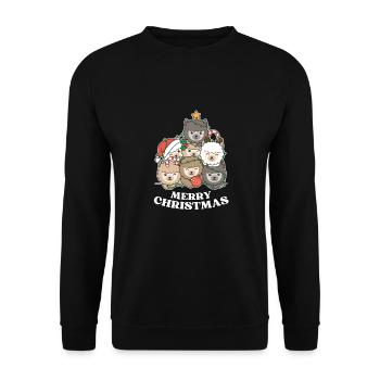 Merry Christmas Alpaca Christmas Eve Alpacas - Unisex Sweatshirt - black - Front - Alina (178cm) & Michal (187cm)