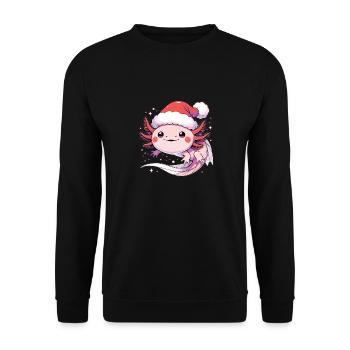 Axolotl Noël Axolotls mignons Joyeux Noël - Sweat-shirt Unisexe - noir - Devant - Alina (178cm) & Michal (187cm)