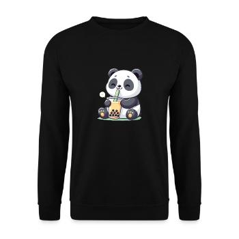 Kawaii Pandas Bubble Tea Boba Panda - Sweat-shirt Unisexe - noir - Devant - Alina (178cm) & Michal (187cm)