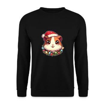 Noël guirlandes lumineuses cochon d’Inde - Sweat-shirt Unisexe - noir - Devant - Alina (178cm) & Michal (187cm)
