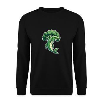 Brocoli Barracuda drôle d’animal à base de légumes - Sweat-shirt Unisexe - noir - Devant - Alina (178cm) & Michal (187cm)