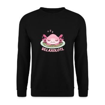 Relaxolotl Axolotl Lovers Cute Animals Relax - Unisex Sweatshirt - black - Front - Alina (178cm) & Michal (187cm)
