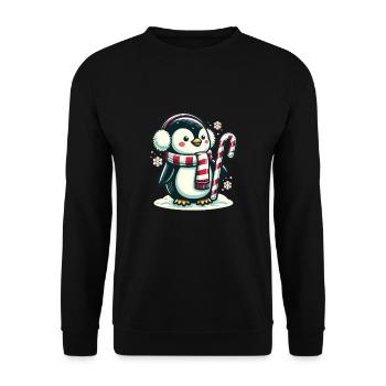 Pingouin Noël Animaux Pingouins mignons - Sweat-shirt Unisexe - noir - Devant - Alina (178cm) & Michal (187cm)