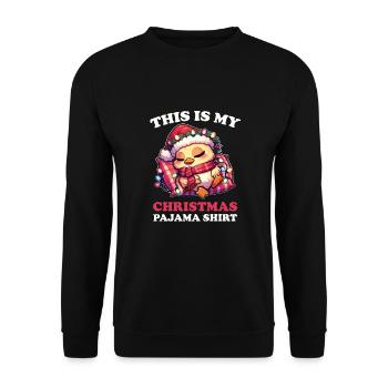 Duck Christmas Pajamas Ducks - Unisex Sweatshirt - black - Front - Alina (178cm) & Michal (187cm)