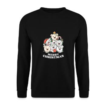 Joyeux Noël Ours Polaire Réveillon de Noël Ours Polaires - Sweat-shirt Unisexe - noir - Devant - Alina (178cm) & Michal (187cm)