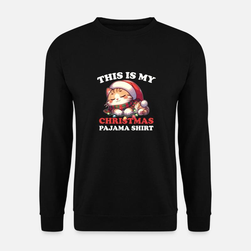 Chat Noël Pyjama Chats - Sweat-shirt Unisexe - noir