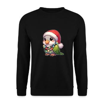Noël guirlandes lumineuses perruche moine - Sweat-shirt Unisexe - noir - Devant - Alina (178cm) & Michal (187cm)