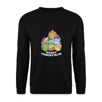 Joyeux Noël Dinosaures Réveillon De Noël Dinos - Sweat-shirt Unisexe - noir - Devant - Alina (178cm) & Michal (187cm)