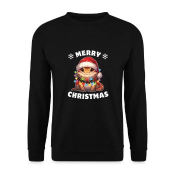 Christmas Fairy Lights Bartagam - Unisex Sweatshirt - black - Front - Alina (178cm) & Michal (187cm)