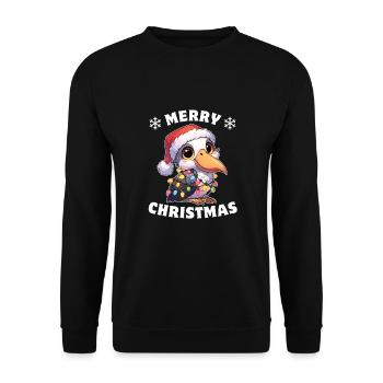 Noël guirlandes lumineuses bec-en-sabot - Sweat-shirt Unisexe - noir - Devant - Alina (178cm) & Michal (187cm)