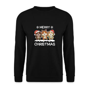 Joyeux Noël Cochon d’Inde Veille de Noël - Sweat-shirt Unisexe - noir - Devant - Alina (178cm) & Michal (187cm)