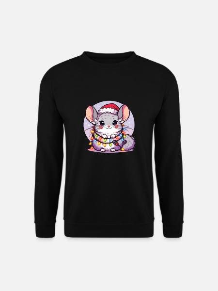 Weihnachten Lichterkette Chinchilla - Unisex Pullover - Schwarz