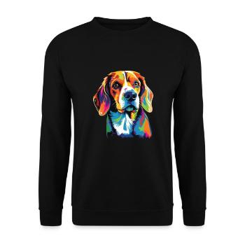 Watercolor Colorful Beagle - Unisex Sweatshirt - black - Front - Alina (178cm) & Michal (187cm)