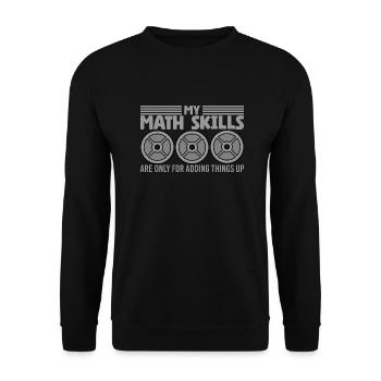 Plaques de poids d’haltérophile Bodybuilder Math - Sweat-shirt Unisexe - noir - Devant - Alina (178cm) & Michal (187cm)