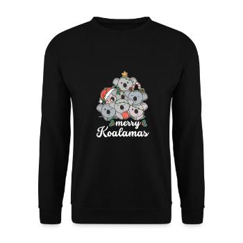 Joyeux Noël Koalama Pun Koala - Sweat-shirt Unisexe - noir - Devant - Alina (178cm) & Michal (187cm)