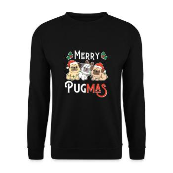 Le jeu de mots de Merry Pugma Carlin Noël - Sweat-shirt Unisexe - noir - Devant - Alina (178cm) & Michal (187cm)