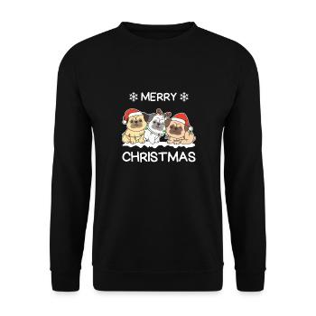 Joyeux Noël Carlin Chiens de la veille de Noël - Sweat-shirt Unisexe - noir - Devant - Alina (178cm) & Michal (187cm)