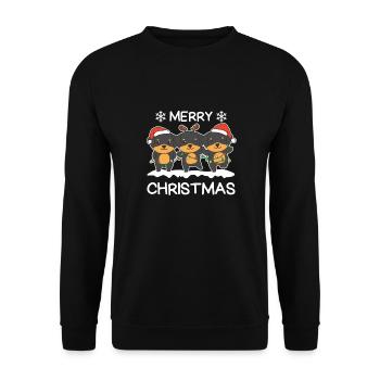 Joyeux Noël Rottweiler Chiens de la veille de Noël - Sweat-shirt Unisexe - noir - Devant - Alina (178cm) & Michal (187cm)