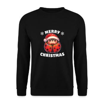 Christmas Fairy Lights Ladybug - Unisex Sweatshirt - black - Front - Alina (178cm) & Michal (187cm)