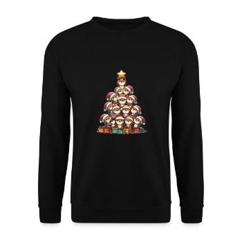 Otter Christmas Tree Merry Christmas - Unisex Sweatshirt - black - Front - Alina (178cm) & Michal (187cm)
