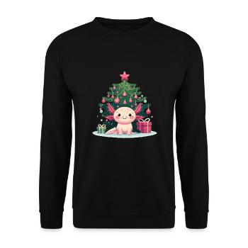 Axolotl Noël Hiver Animaux Axolotls - Sweat-shirt Unisexe - noir - Devant - Alina (178cm) & Michal (187cm)