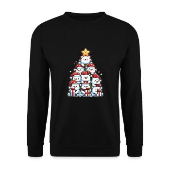 Arbre de Noël ours polaire joyeux Noël - Sweat-shirt Unisexe - noir - Devant - Alina (178cm) & Michal (187cm)