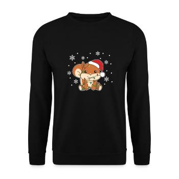 Squirrel, Christmas, Winter, Animals, Squirrel - Unisex Sweatshirt - black - Front - Alina (178cm) & Michal (187cm)