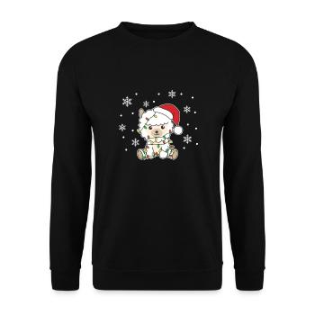 Alpaga Noël Hiver Animaux Alpagas - Sweat-shirt Unisexe - noir - Devant - Alina (178cm) & Michal (187cm)