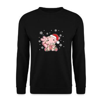 Axolotls Noël Hiver Animaux Axolotls - Sweat-shirt Unisexe - noir - Devant - Alina (178cm) & Michal (187cm)