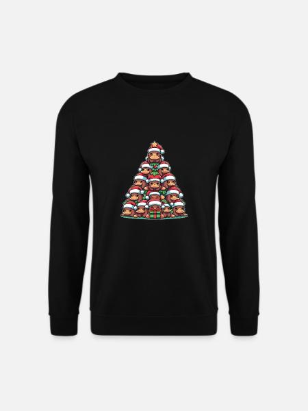 Schnabeltier Weihnachtsbaum frohe Weihnachten - Unisex Pullover - Schwarz