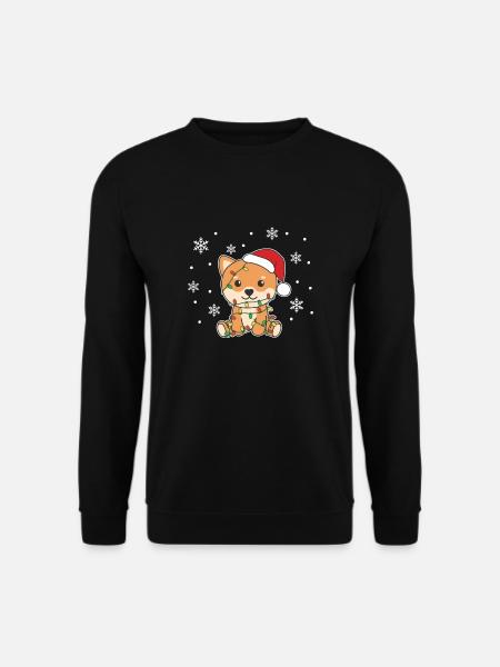 Shiba Inu Weihnachten Winter süße Hunde - Unisex Pullover - Schwarz