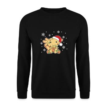 Axolotls Noël Hiver Animaux Axolotls - Sweat-shirt Unisexe - noir - Devant - Alina (178cm) & Michal (187cm)