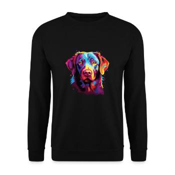 Wasserfarben Farbenfroher Chesapeake Bay Retriever - Unisex Pullover - Schwarz - Vorne - Alina (178cm) & Michal (187cm)