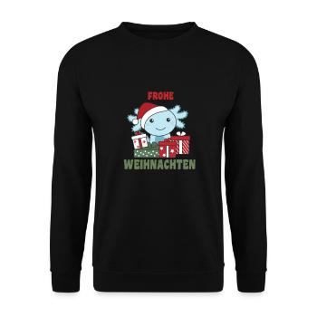 Joyeux Noël Axolotl Réveillon de Noël Axolotls - Sweat-shirt Unisexe - noir - Devant - Alina (178cm) & Michal (187cm)