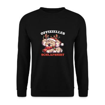Offizelles Schlafshirt Weihnachten Koala - Unisex Pullover - Schwarz - Vorne - Alina (178cm) & Michal (187cm)