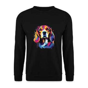 Watercolor Colorful Beagle - Unisex Sweatshirt - black - Front - Alina (178cm) & Michal (187cm)