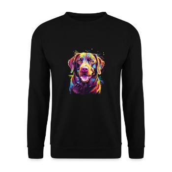 Wasserfarben Farbenfroher Chesapeake Bay Retriever - Unisex Pullover - Schwarz - Vorne - Alina (178cm) & Michal (187cm)