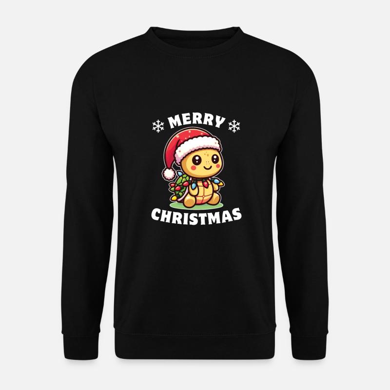 Weihnachten Lichterkette Schildkröte - Unisex Pullover - Schwarz
