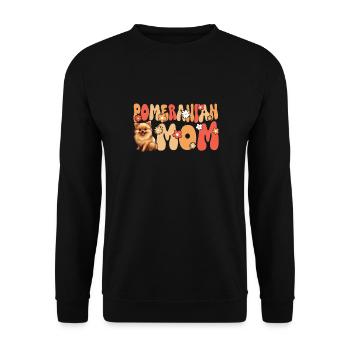 Zwergspitz Groovy Zwergspitz Mom - Unisex Pullover - Schwarz - Vorne - Alina (178cm) & Michal (187cm)