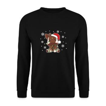 Okapi Christmas Winter Animals Okapis - Unisex Sweatshirt - black - Front - Alina (178cm) & Michal (187cm)